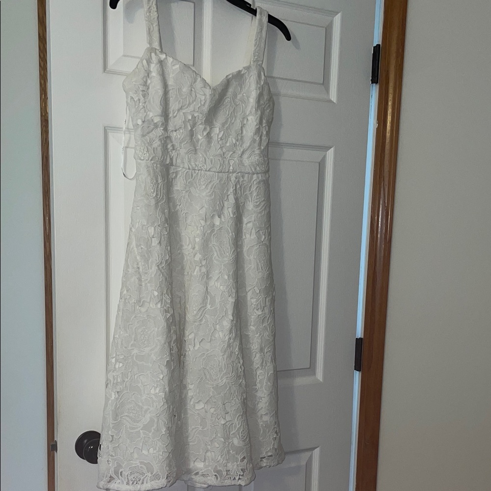 Lulu's Ivory Lace Midi Dress